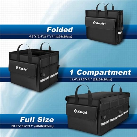 Car Trunk Organizer with Lid, Collapsible Car Trunk Storage Organizer - Picture 2 of 6